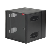 Gabinete AccessPlus de Montaje en Pared de 19in, Rieles Numerados y Roscados #10-32, Puerta con Ventana de Seguridad, 600 mm de Ancho, 637 mm de Profundidad, 19 UR, Color Negro